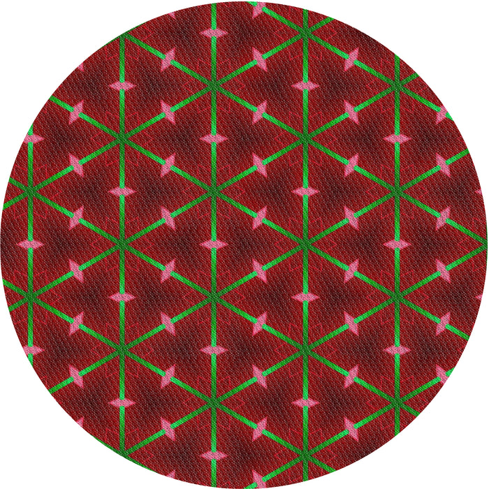 Round Patterned Brown Novelty Rug, pat3642