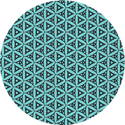 Round Machine Washable Transitional Celeste Blue Rug, wshpat3643