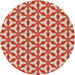 Round Machine Washable Transitional Red Rug, wshpat364