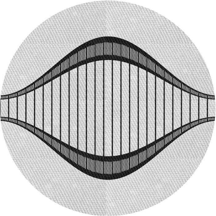 Round Patterned Off-White Novelty Rug, pat3654