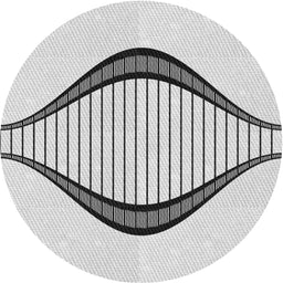 Round Machine Washable Transitional White Smoke Rug, wshpat3654