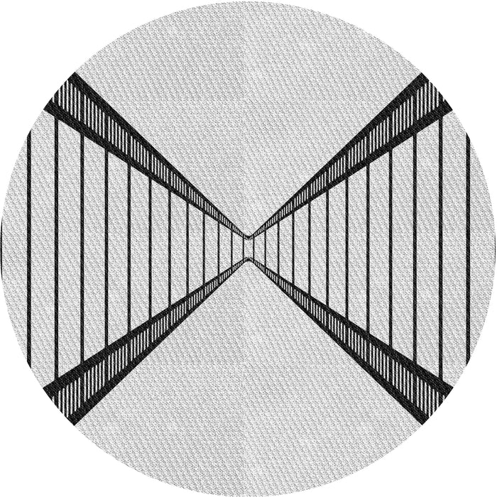 Round Machine Washable Transitional Gray Rug, wshpat3656