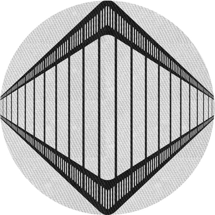 Round Patterned Gray Novelty Rug, pat3657