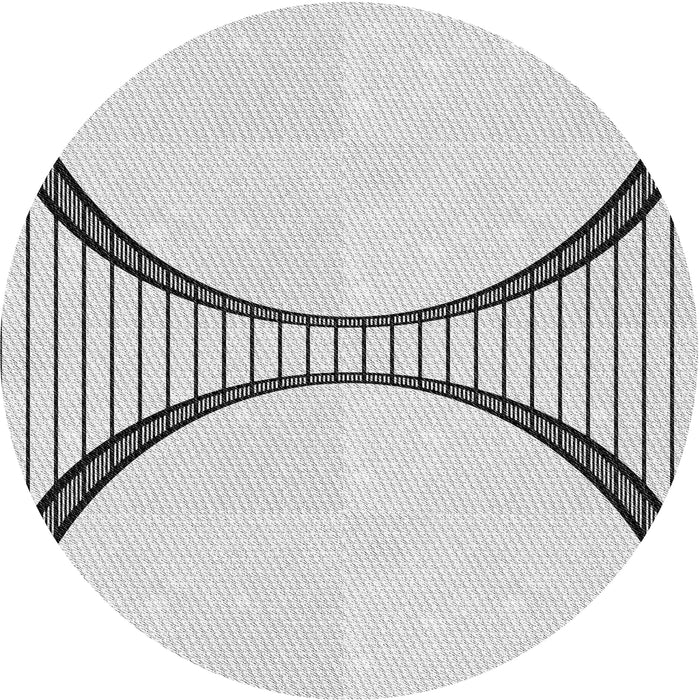 Round Patterned Gray Novelty Rug, pat3660