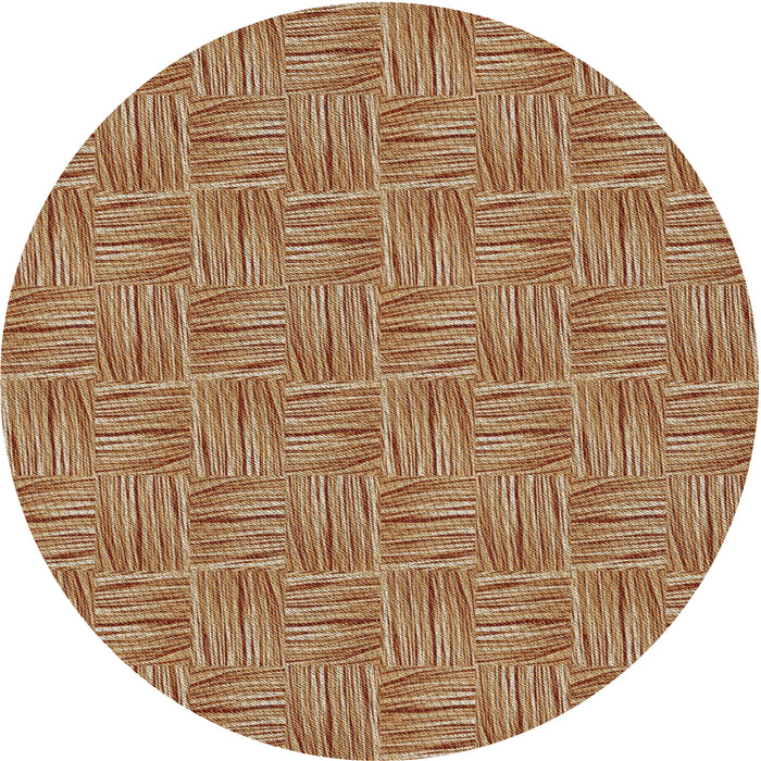 Round Machine Washable Transitional Mahogany Brown Rug, wshpat3662
