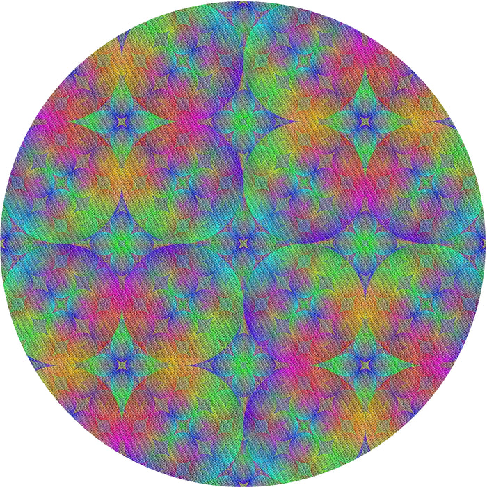 Round Patterned Green Modern Rug, pat3667