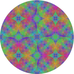 Round Machine Washable Transitional Green Rug, wshpat3667