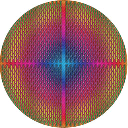 Round Machine Washable Transitional Brass Green Rug, wshpat3674