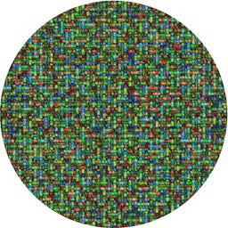 Round Machine Washable Transitional Green Rug, wshpat3676