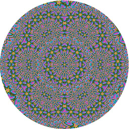 Round Machine Washable Transitional Purple Rug, wshpat3677