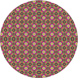 Round Machine Washable Transitional Brown Rug, wshpat3678