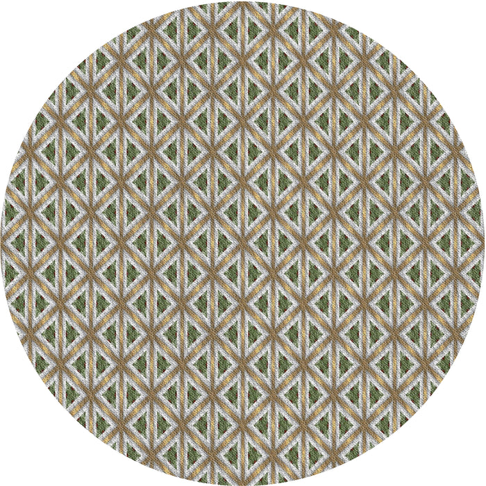 Round Patterned Brown Novelty Rug, pat367