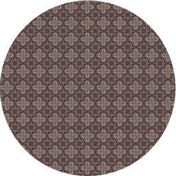 Round Patterned Charcoal Black Novelty Rug, pat3680