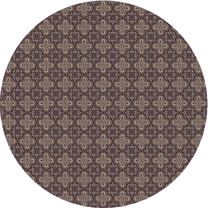 Round Machine Washable Transitional Charcoal Black Rug, wshpat3680
