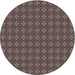 Round Machine Washable Transitional Charcoal Black Rug, wshpat3680