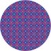 Round Patterned Steel Blue Modern Rug, pat3681