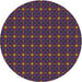 Round Patterned Mauve Taupe Purple Novelty Rug, pat3684