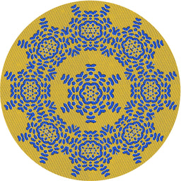 Round Patterned Ash Gray Novelty Rug, pat3687