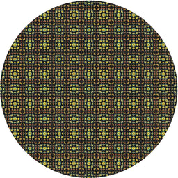 Round Machine Washable Transitional Midnight Gray Rug, wshpat3689