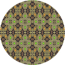 Round Machine Washable Transitional Burgundy Brown Rug, wshpat3691