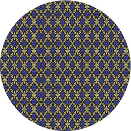 Round Machine Washable Transitional Night Blue Rug, wshpat3692