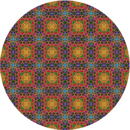 Round Machine Washable Transitional Purple Maroon Purple Rug, wshpat3693