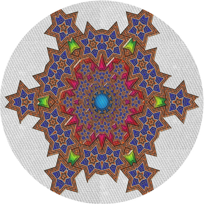 Round Patterned Gray Novelty Rug, pat3701