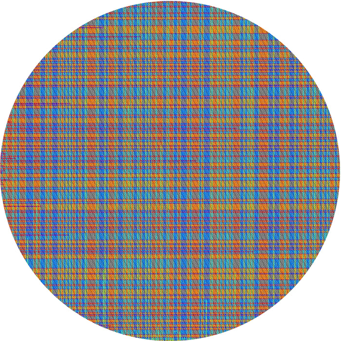 Round Patterned Dark Raspberry Purple Novelty Rug, pat370