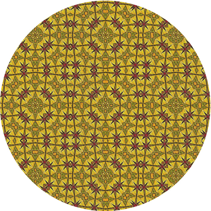 Round Machine Washable Transitional Dark Bronze Brown Rug, wshpat3710