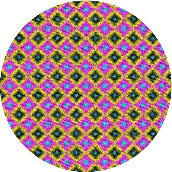 Round Machine Washable Transitional Brass Green Rug, wshpat3713