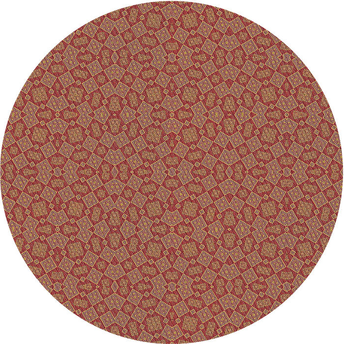 Round Machine Washable Transitional Sand Brown Rug, wshpat3715