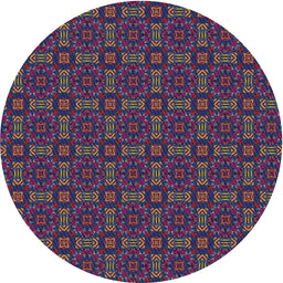 Round Machine Washable Transitional Plum Velvet Purple Rug, wshpat3717