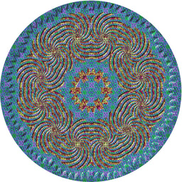 Round Patterned Purple Modern Rug, pat3718