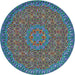 Round Patterned Purple Modern Rug, pat3718