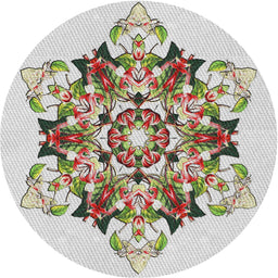 Round Machine Washable Transitional Army Brown Rug, wshpat3719