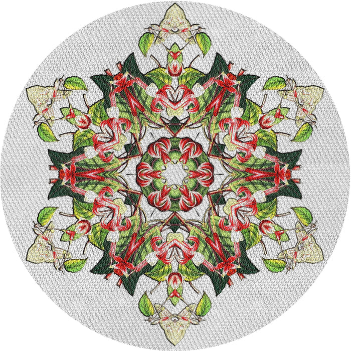 Round Patterned Army Brown Novelty Rug, pat3719