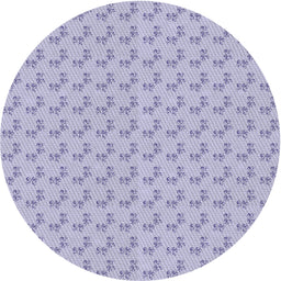 Round Machine Washable Transitional Pale Lilac Purple Rug, wshpat371