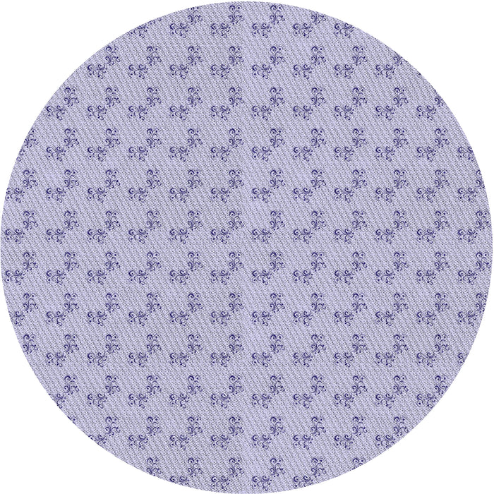 Round Machine Washable Transitional Pale Lilac Purple Rug, wshpat371