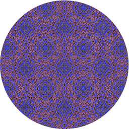 Round Machine Washable Transitional Bright Purple Rug, wshpat3723