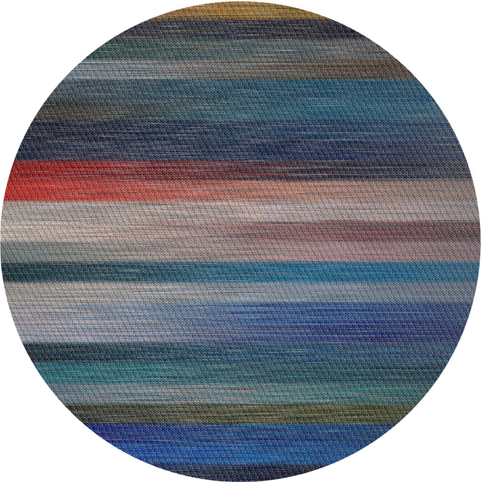 Round Machine Washable Transitional Light Slate Gray Rug, wshpat372