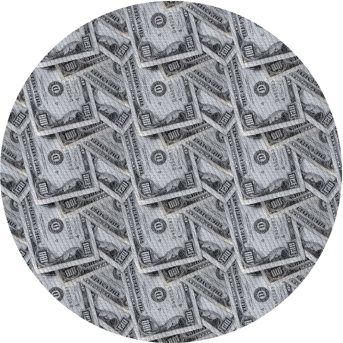 Round Patterned Gray Novelty Rug, pat3732