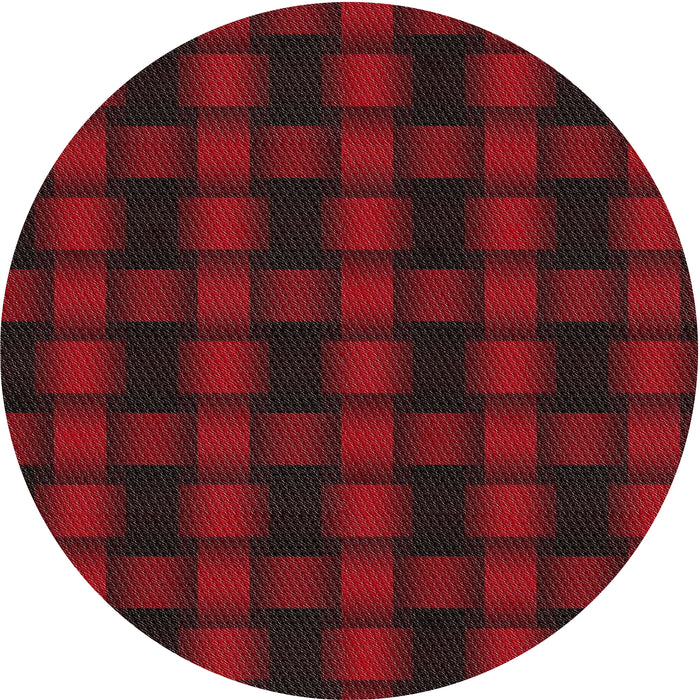 Round Machine Washable Transitional Brown Red Rug, wshpat3734