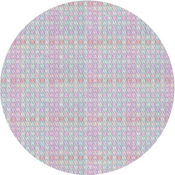 Round Machine Washable Transitional Lavender Purple Rug, wshpat3735