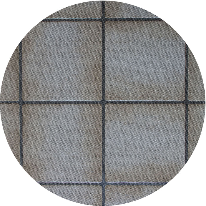 Round Machine Washable Transitional Dark Gray Rug, wshpat3737