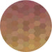 Round Patterned Mango Orange Modern Rug, pat3743