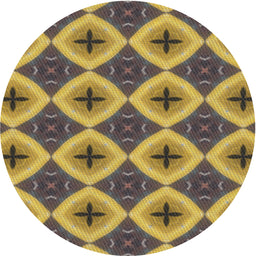 Round Machine Washable Transitional Dark Brown Rug, wshpat3746