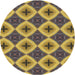 Round Patterned Dark Brown Novelty Rug, pat3746