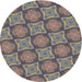 Round Patterned Rosy Brown Pink Novelty Rug, pat3748