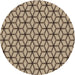 Round Patterned Brown Novelty Rug, pat375