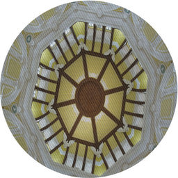 Round Patterned Sage Green Novelty Rug, pat3761